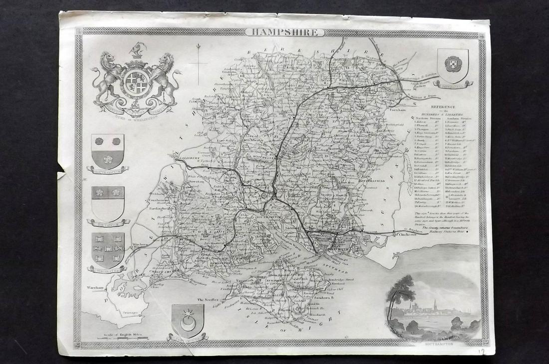 Moule, Thomas C1850 British Map. Hampshire (1 of 2)