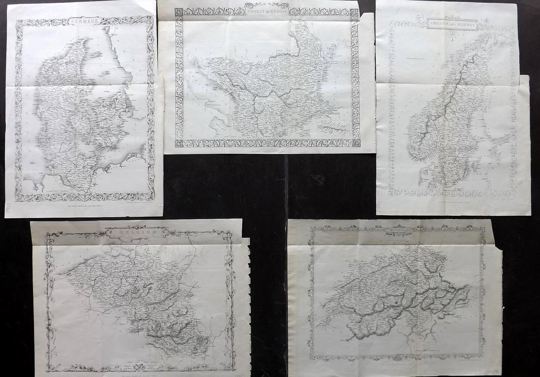 Rapkin, John 1860 Lot of 5 European Maps (1 of 2)