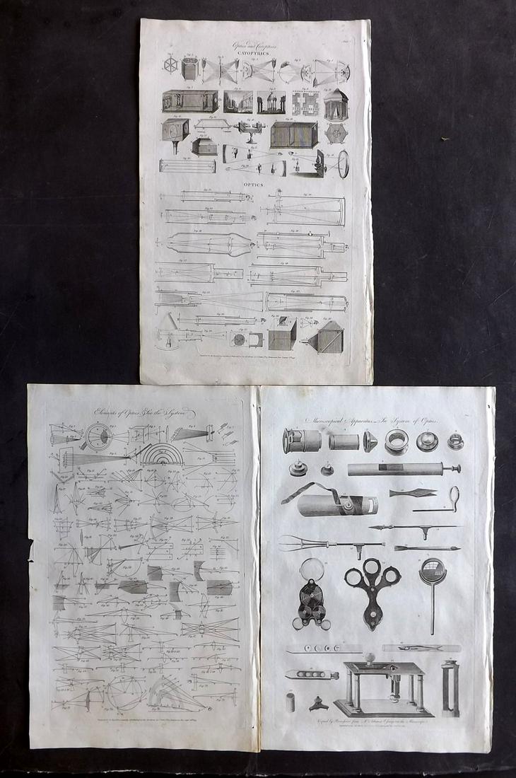 Hall, William 1791 Lot of 3 Folio Prints. Optics (1 of 2)