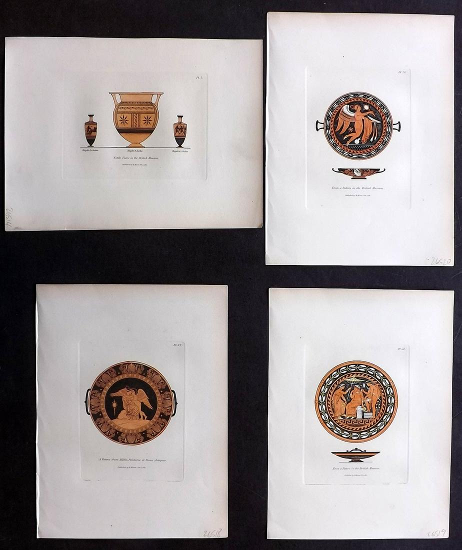 Moses, Henry 1840s Lot of 4 HCol Prints. Vases Patera (1 of 2)