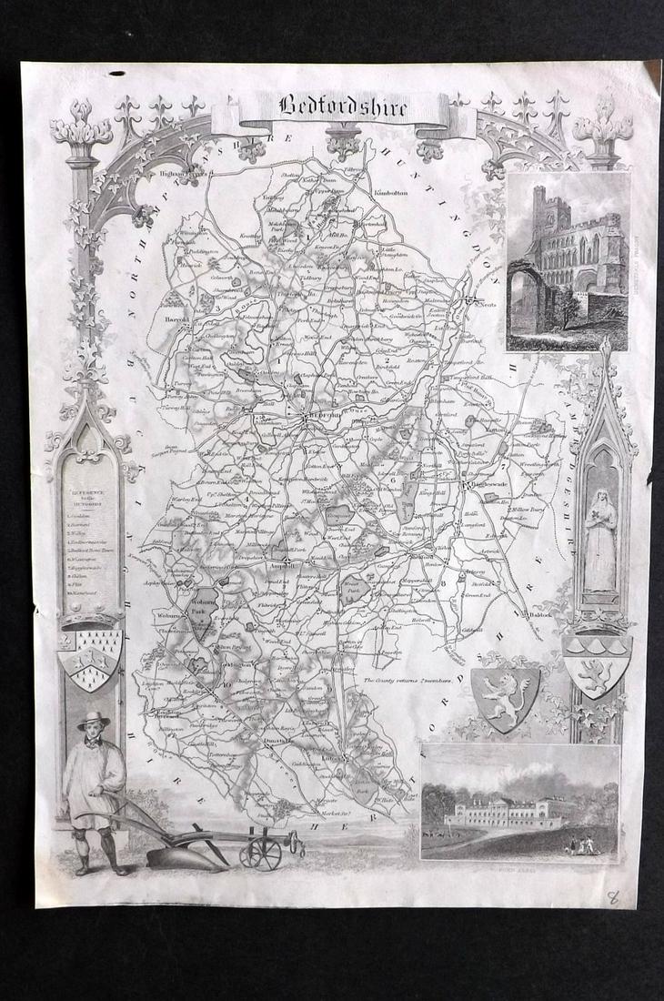 Moule, Thomas C1850 British Map. Bedfordshire (1 of 2)