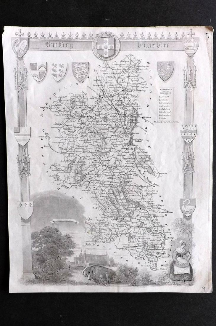 Moule, Thomas C1850 British Map. Buckinghamshire (1 of 2)