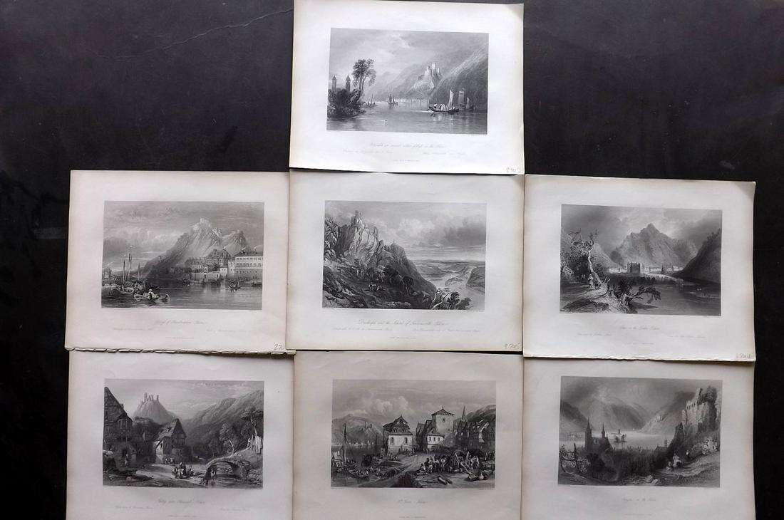 Germany - Rhine C1840 Lot of 7 Steel Engraved Views (1 of 2)