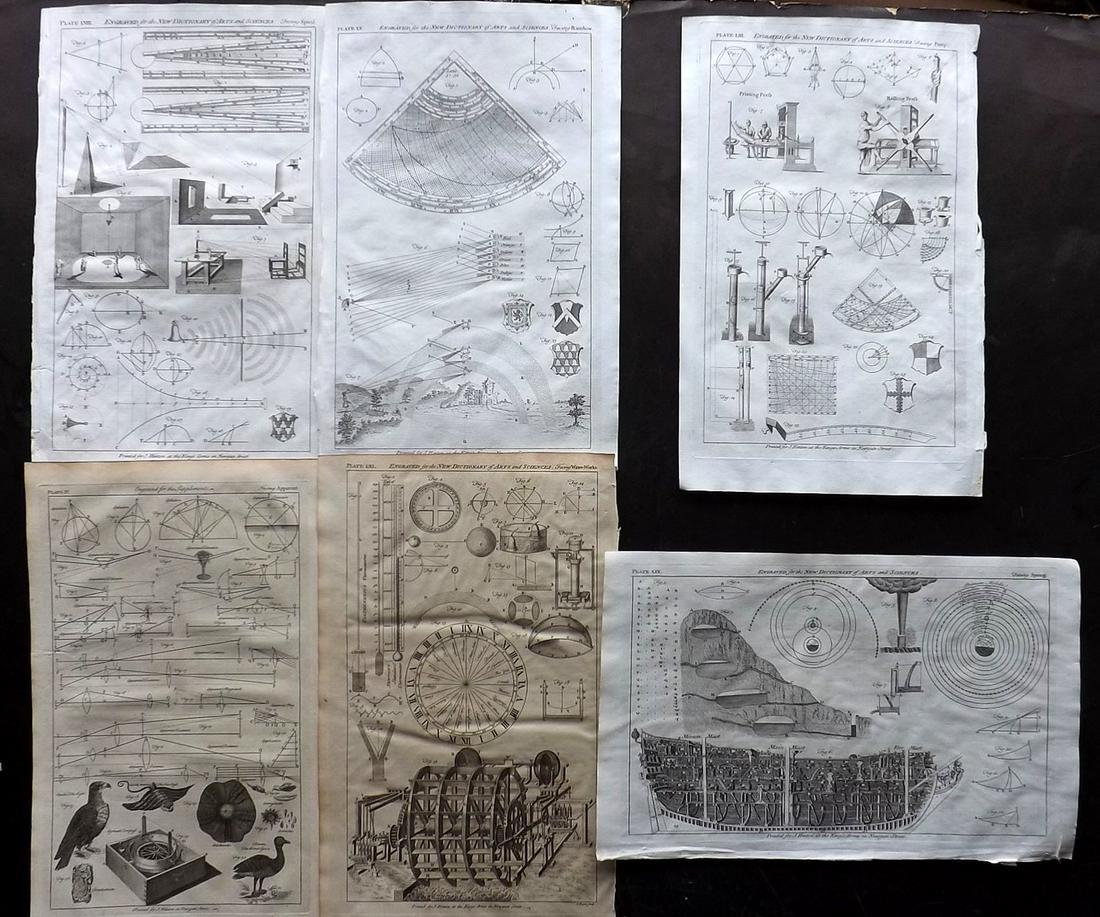 Hinton (Pub) 1756 Lot of 6 Folio Science/Tech Prints (1 of 2)