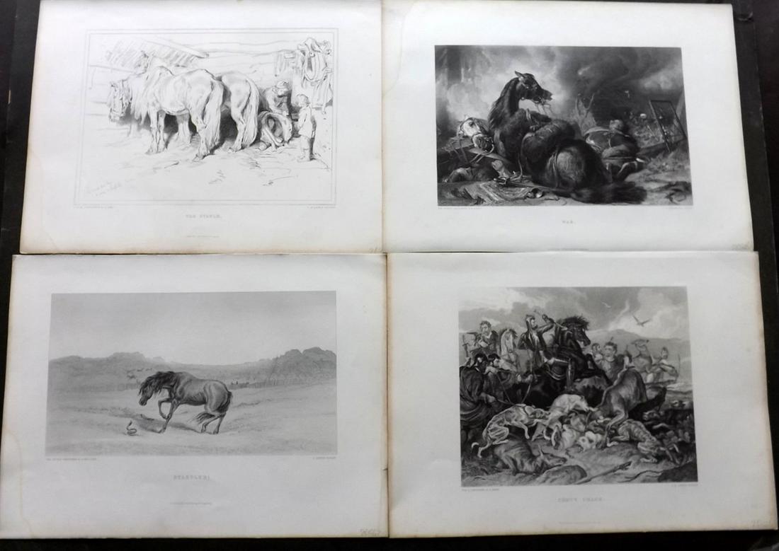 Landseer, Edwin 1880 Lot 8 Folio Prints. Dog Horse etc (1 of 2)