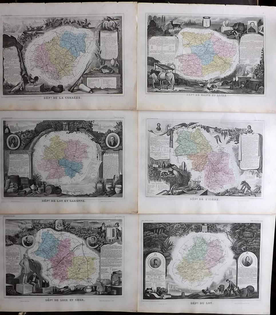 Levasseur, Victor 1869 Lot 6 HC Decorative Maps France (1 of 2)