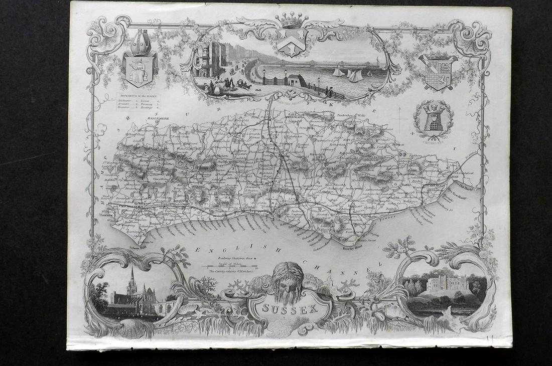 Moule, Thomas C1850 British Map. Sussex (1 of 2)
