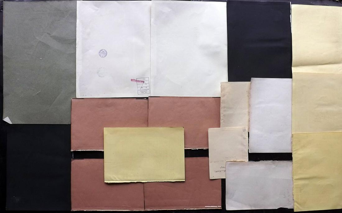Old Paper, Bookbinding 19th Cent Lot of 17 Color Sheets (1 of 2)