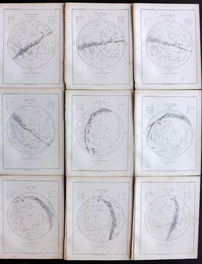 Ball, Robert 1892 Lot of 9 Celestial Constellations (1 of 2)