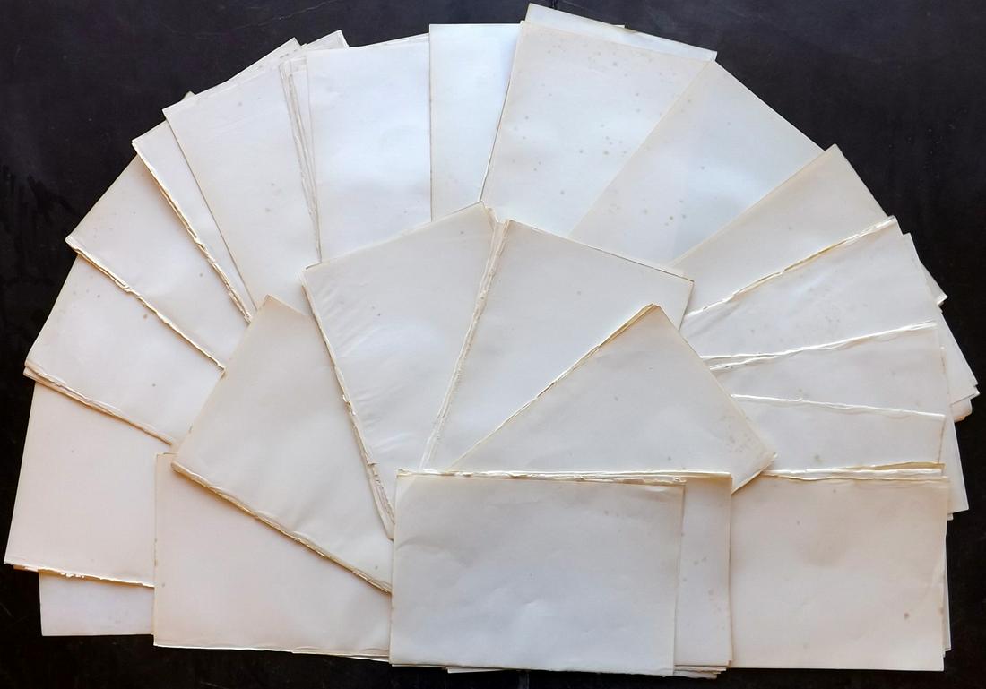 Old Paper, Bookbinding 1870's Lot of 85 Uniform Sheets (1 of 2)