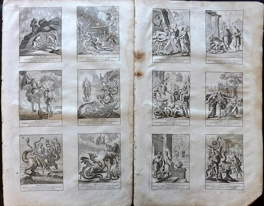 Ravesteyn (Pub) 1661 Pair of Prints. Monsters Dragons (1 of 2)