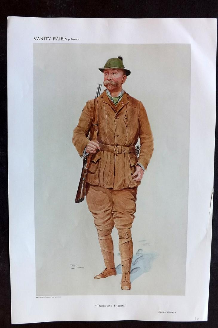 Vanity Fair Print 1909 Walter Winans, Game Hunter (1 of 1)