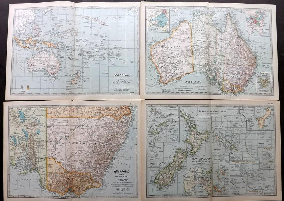 Australia & Pacific 1903 Lot of 4 Maps (1 of 2)