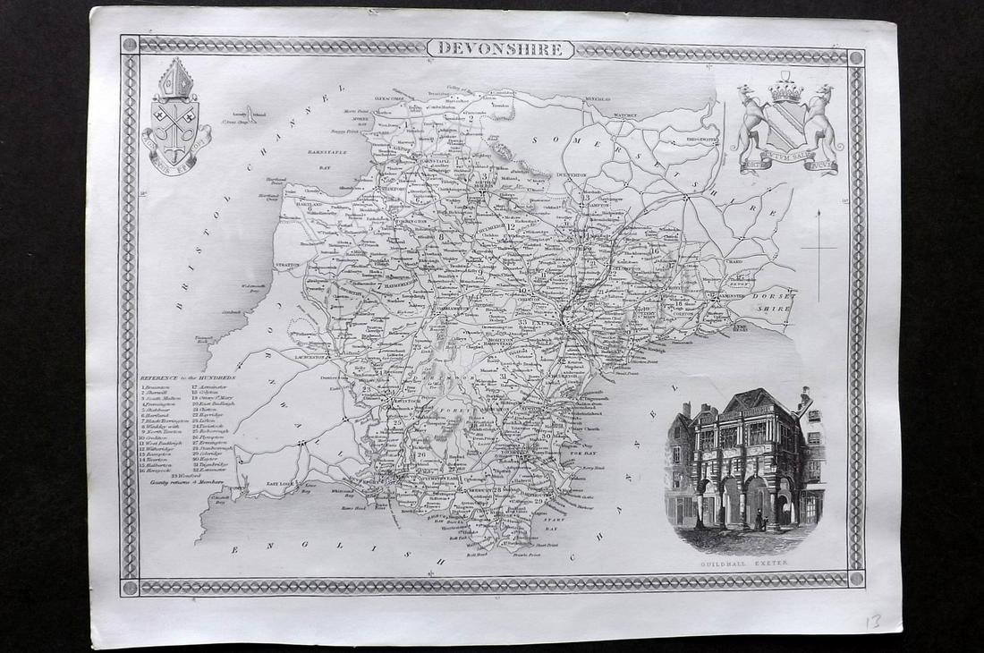 Moule, Thomas C1838 British Map. Devon (1 of 2)
