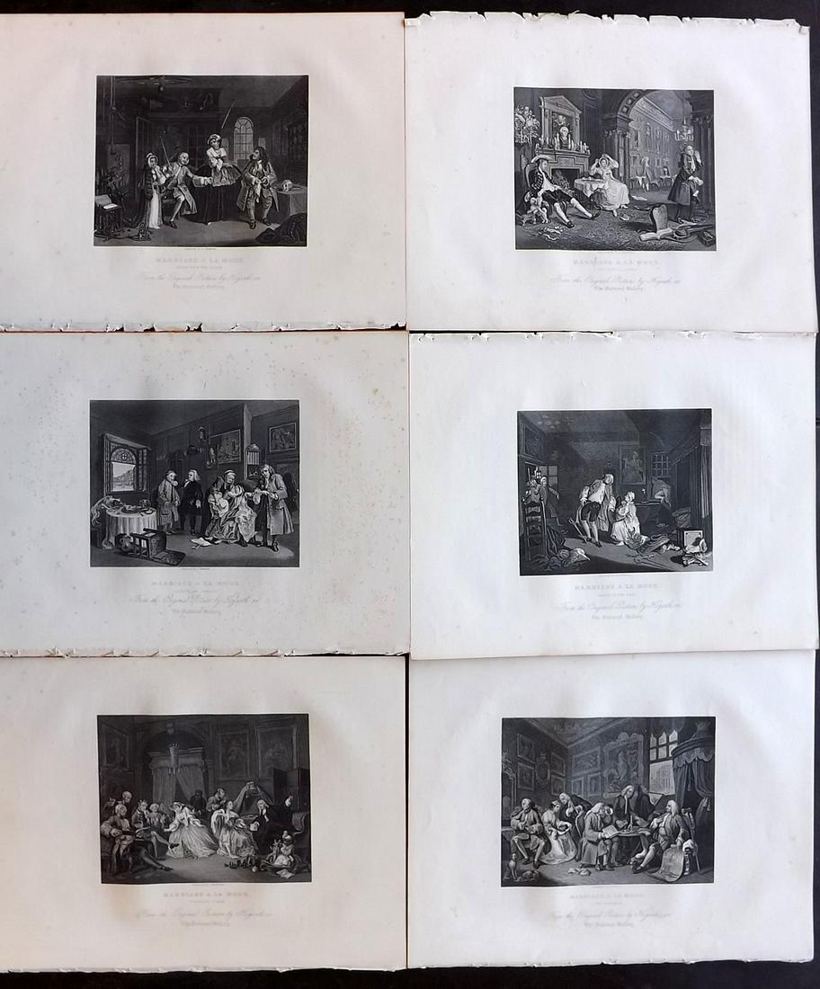 Hogarth, William C1880 Set 6 Prints. Marriage A La Mode (1 of 2)