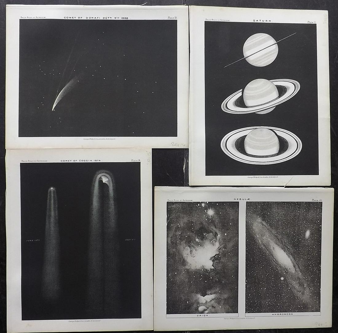 Ball, Robert 1892 Lot of 4 Astronomy Prints Saturn etc (1 of 2)