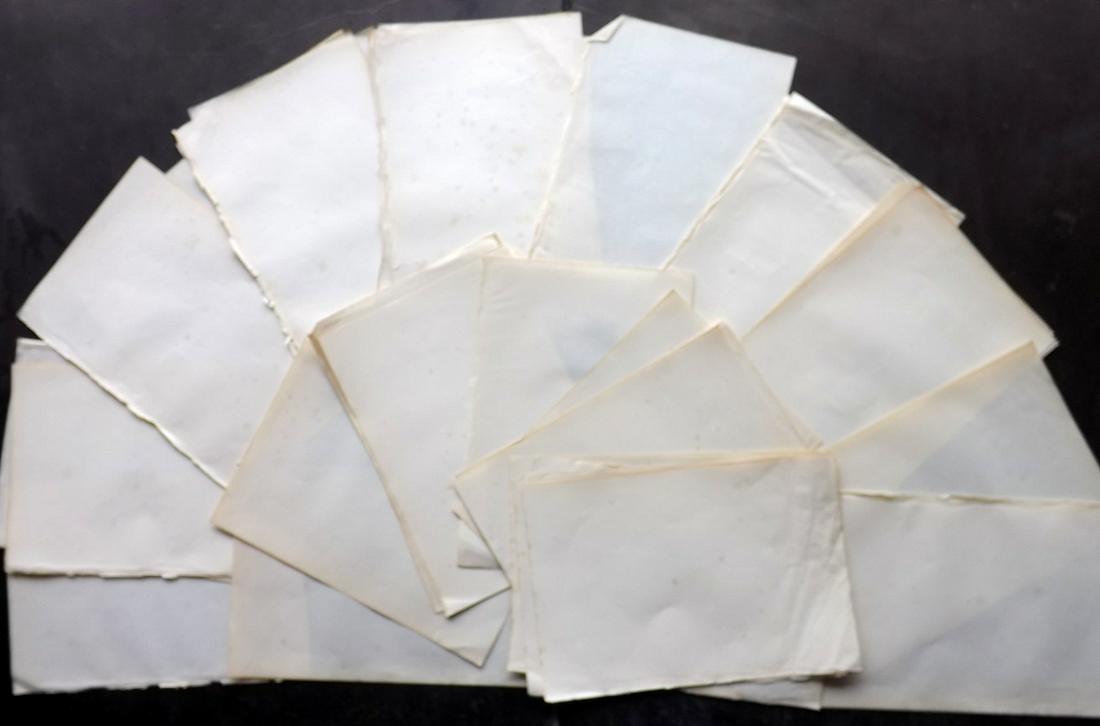Old Paper, Bookbinding 1870's Lot of 38 Uniform Sheets (1 of 2)