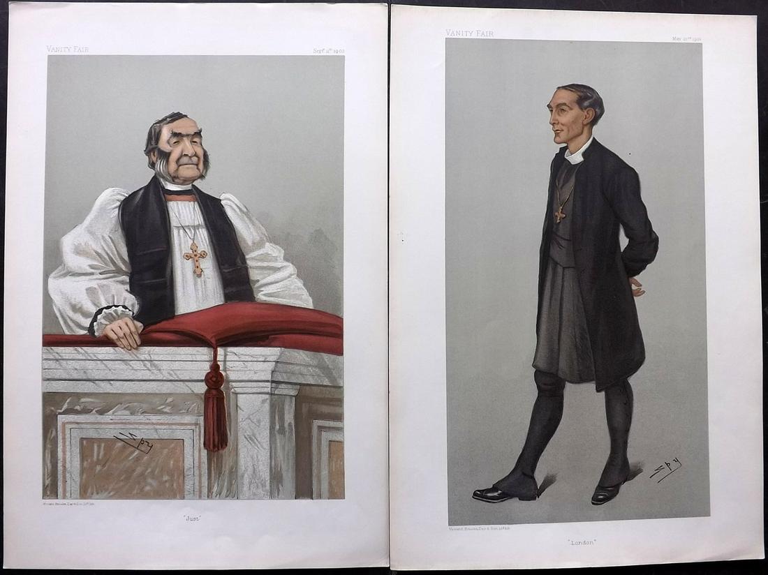 Vanity Fair Prints 1901-02 Pair of Clergy Prints: Chromolithographs Published 1898, London for "Vanity Fair" Paper Size: 15 x 11 inch (38 x 28cm) Good Condition