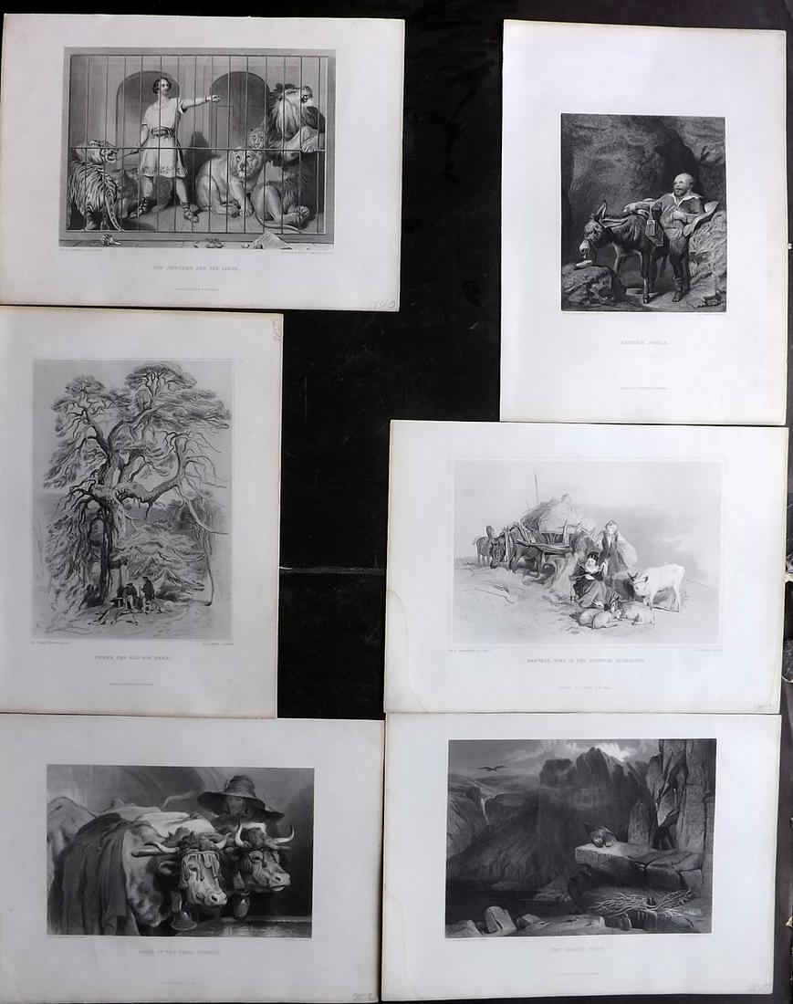 Landseer, Edwin 1880 Lot of 6 Folio Prints (1 of 2)