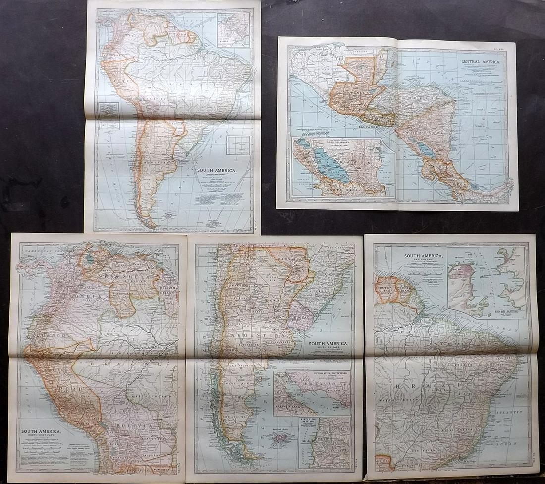 Central and South America 1903 Lot of 5 Maps (1 of 2)