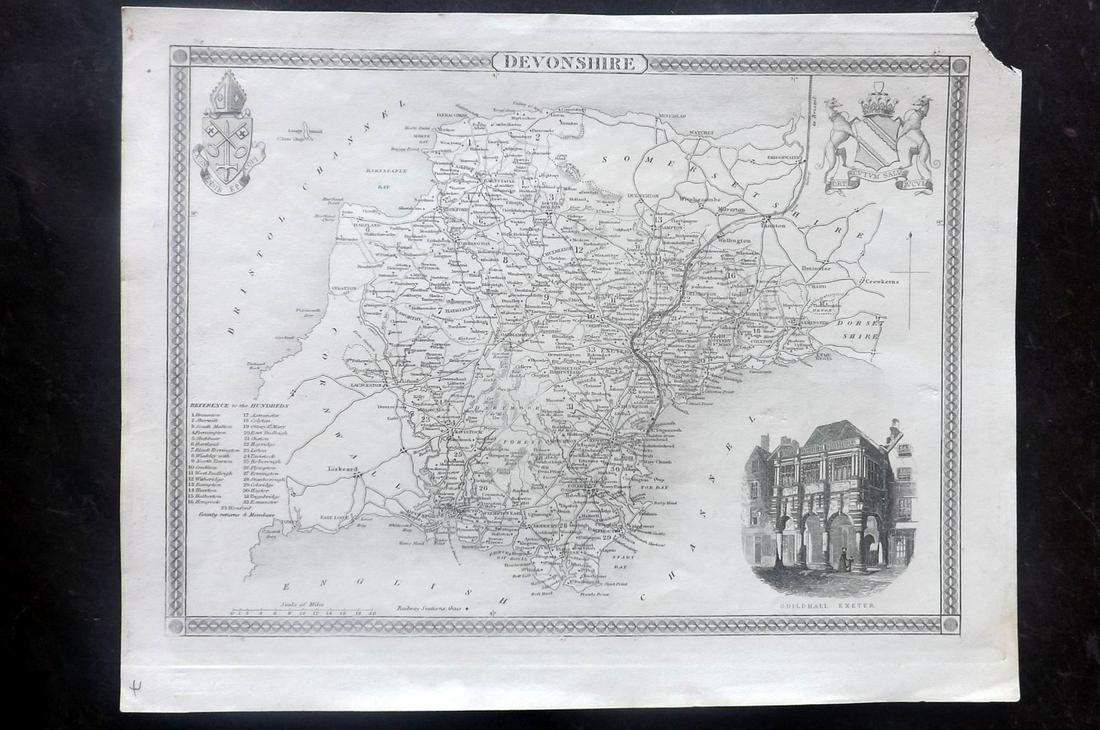 Moule, Thomas C1838 British Map. Devon (1 of 2)