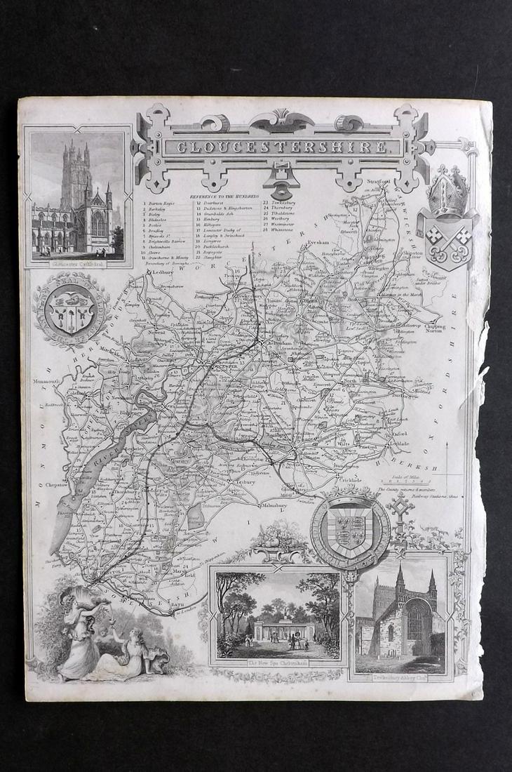 Moule, Thomas C1838 British Map. Gloucestershire (1 of 2)