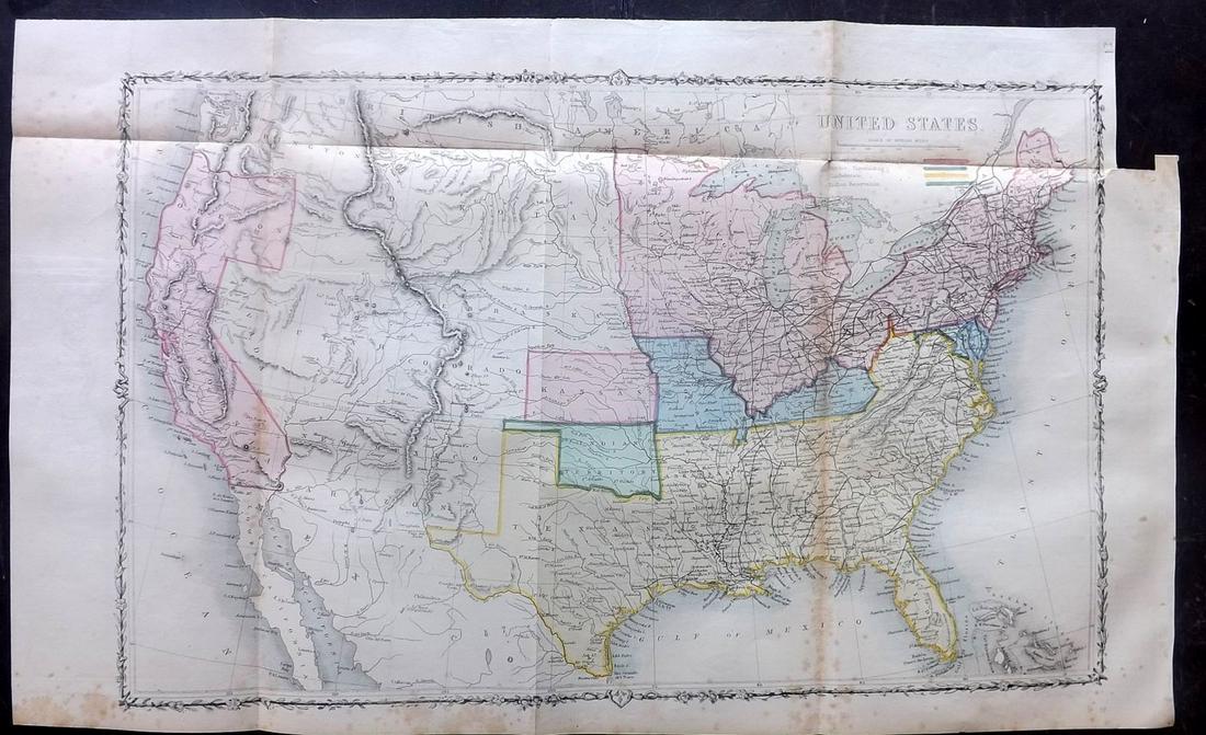 Rapkin, John 1860 Hand Colored Map of the USA (1 of 2)