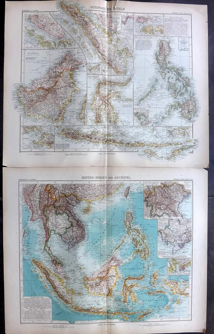 Stieler, Adolph 1905 Pair of Maps. East Indies (1 of 2)