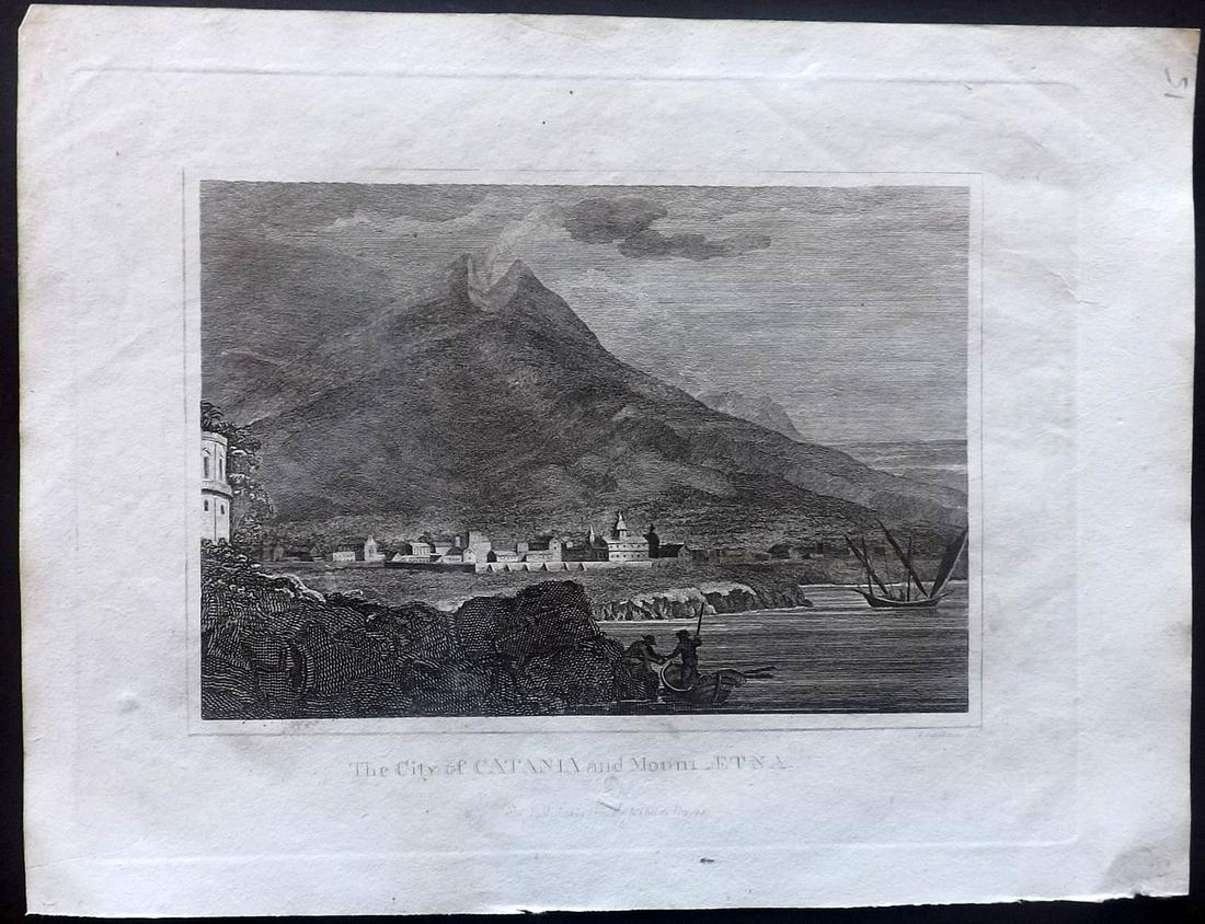 Barclay, James 1812 Antique Print Catania, Sicily Italy (1 of 2)