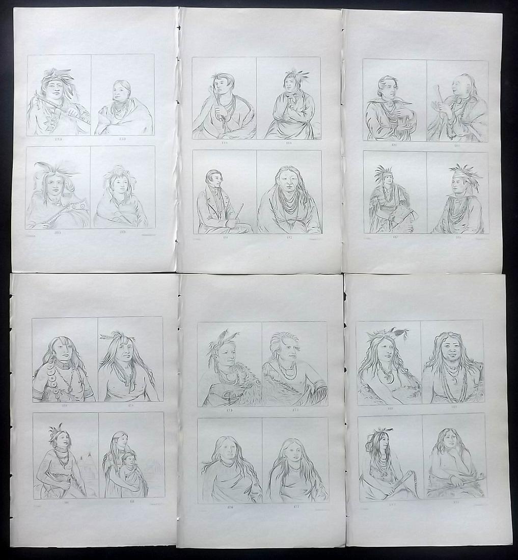 Catlin, George C1845 Lot of 6 Prints. Native Americans (1 of 2)