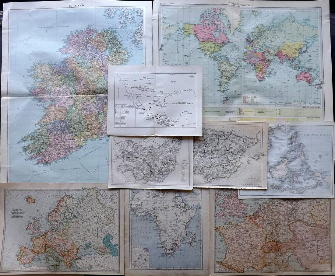 Maps C1835-1922 Mixed Lot of 9 (1 of 2)