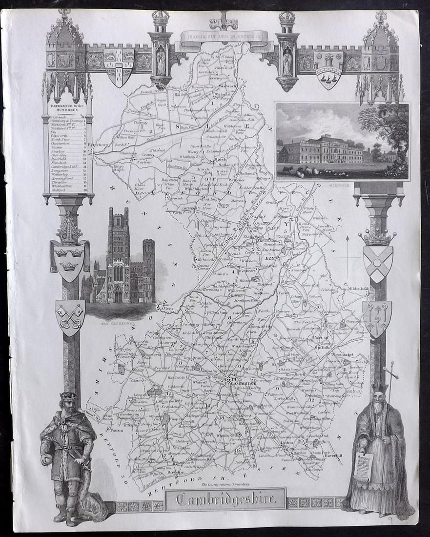 Moule, Thomas C1838 British Map. Cambridgeshire (1 of 2)