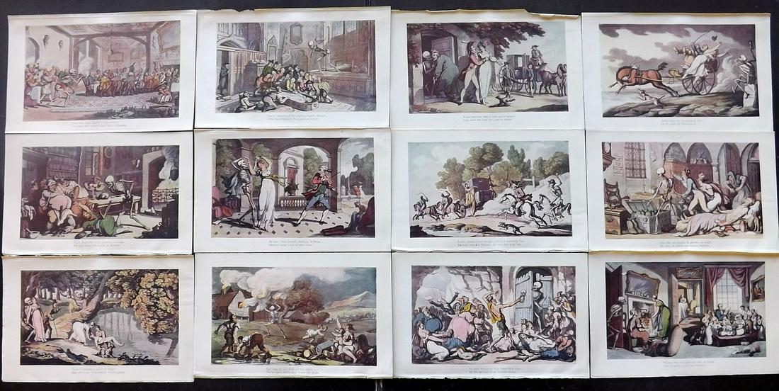 Rowlandson, Thomas 1903 Lot of 12 Dance of Death Prints (1 of 2)