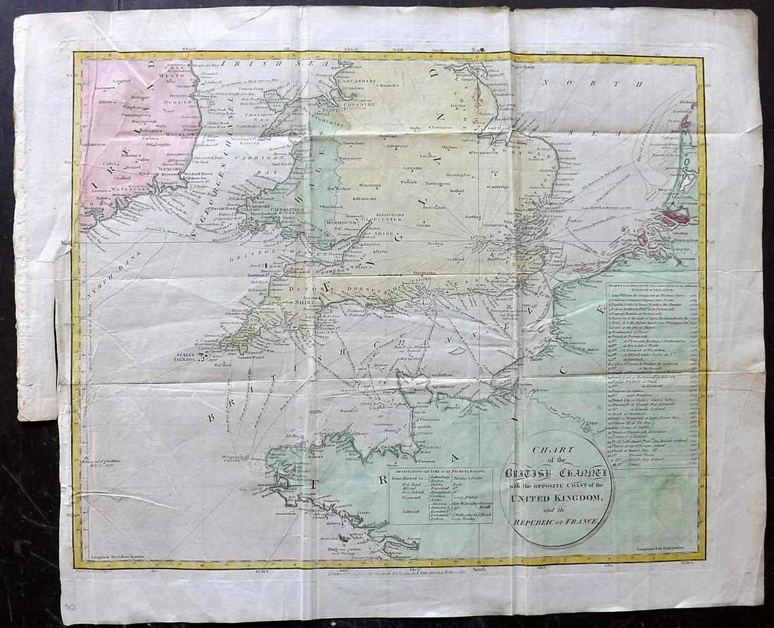 Lyttleton, George 1811 Map of The English Channel (1 of 2)