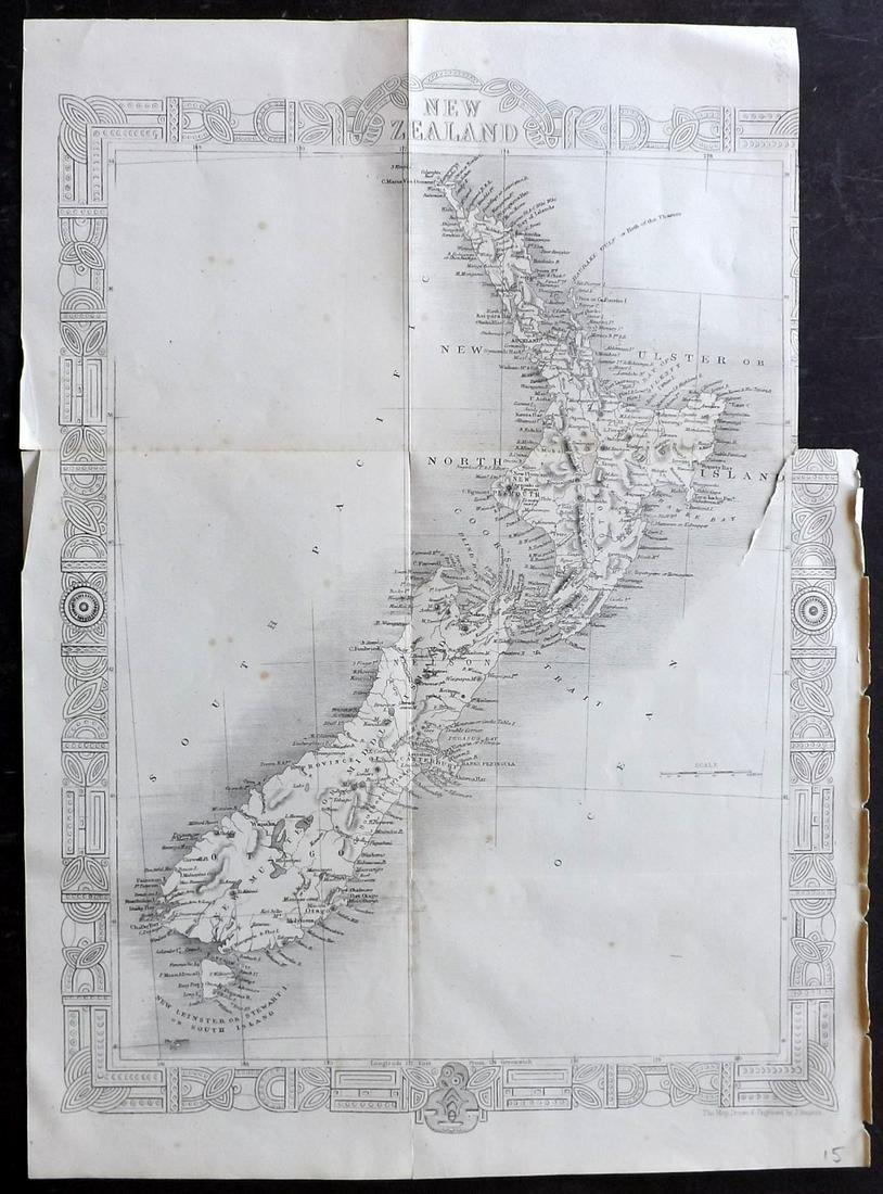 Rapkin, John 1860 Antique Map of New Zealand (1 of 2)