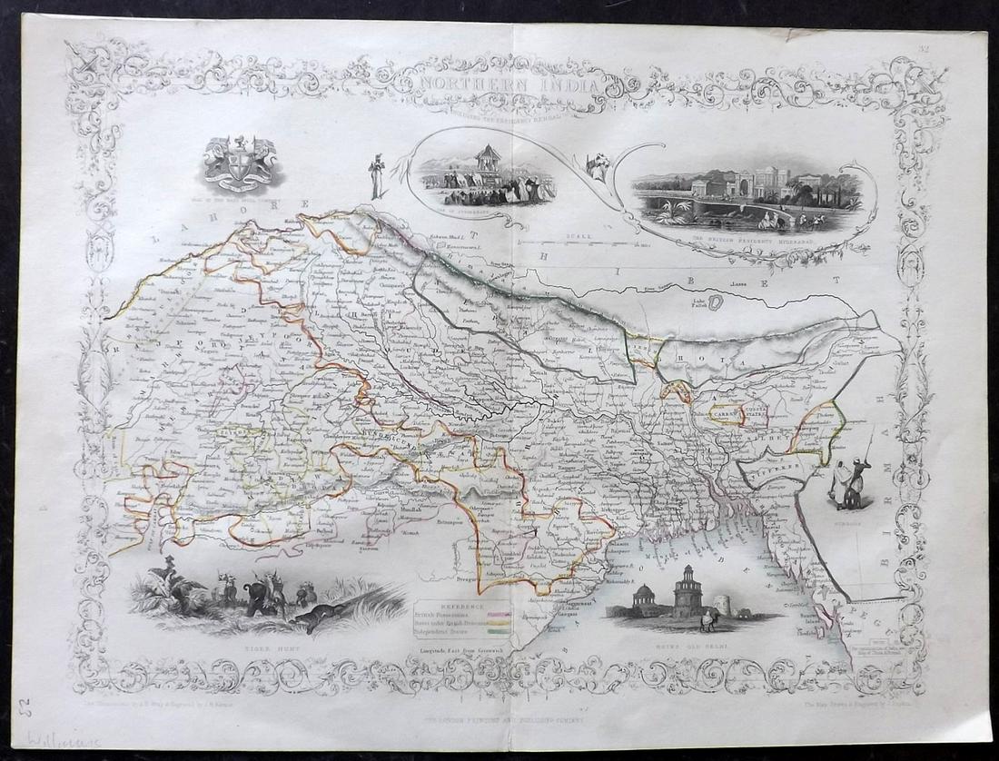 Williams & Rapkin 1857 Map of Northern India (1 of 2)