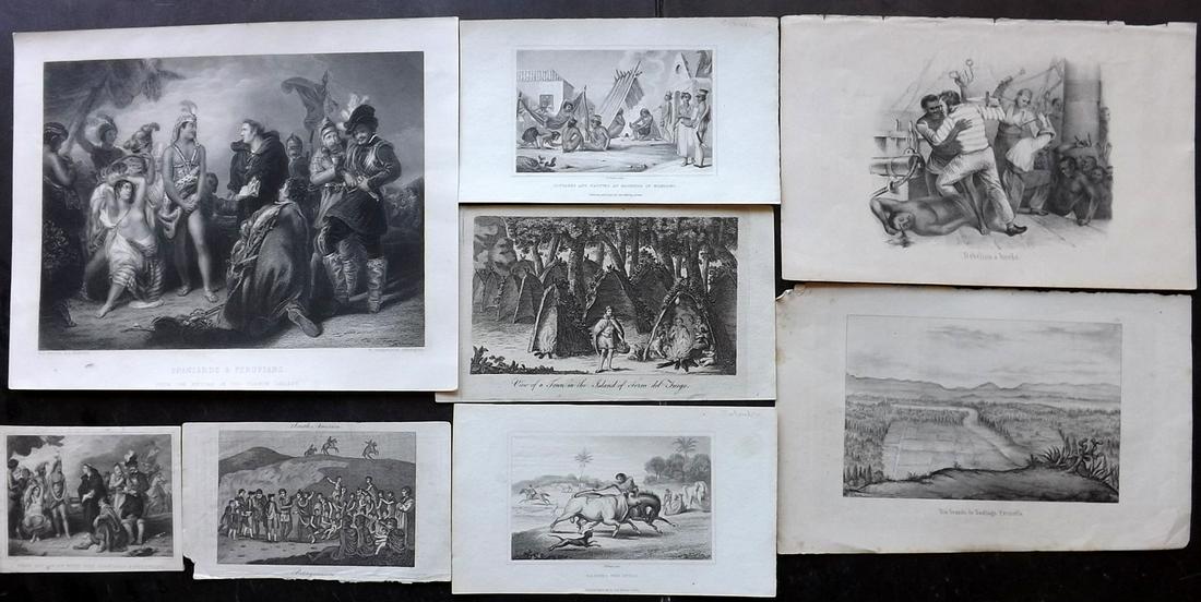South America C1770-1870 Mixed Lot of 8 Prints (1 of 2)