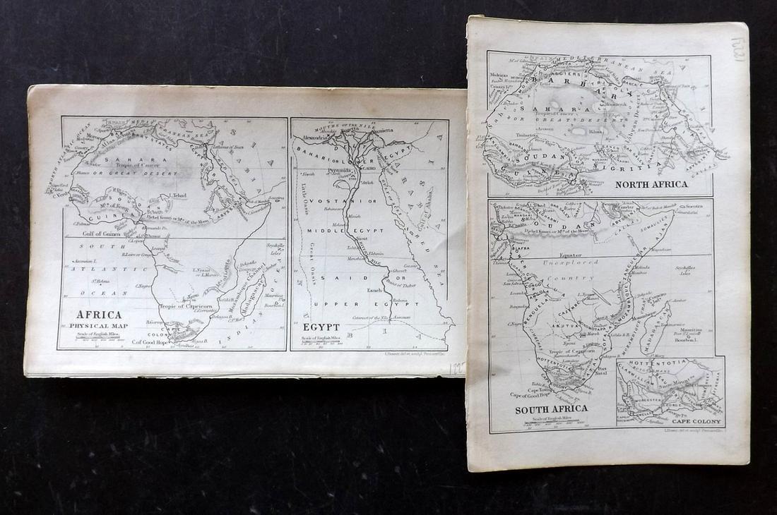 Cornwell & Dower 1849 Pair of Miniature Maps of Africa (1 of 2)
