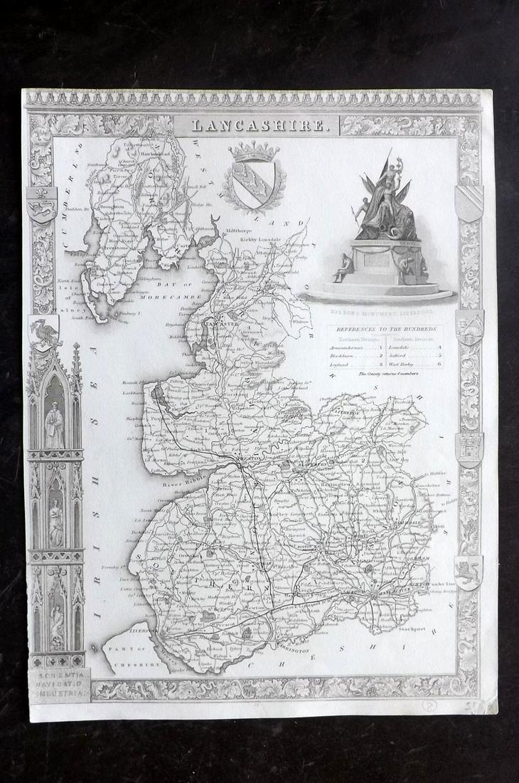 Moule, Thomas C1838 British Map. Lancashire (1 of 2)