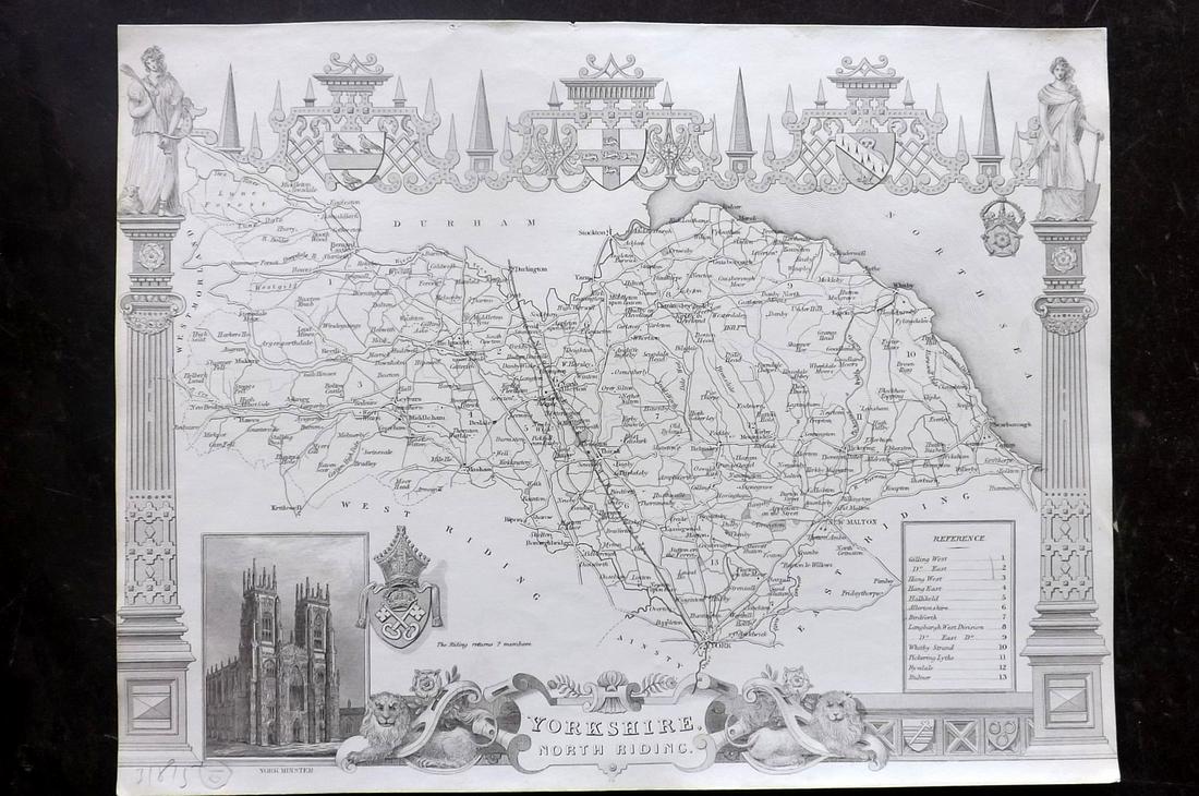 Moule, Thomas C1838 British Map. North Yorkshire (1 of 2)