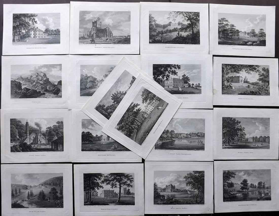 British Views 1790s Lot of 18 from the Copper-Plate Mag (1 of 2)