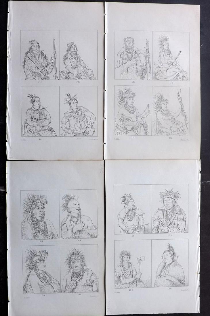 Catlin, George C1845 Lot of 4 Native American Prints (1 of 2)