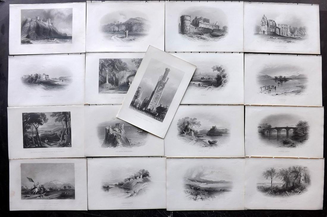 Scotland 1838 Lot of 17 Steel Engravings Bartlett Allom: Steel Engravings Published 1838, London for "Scotland Illustrated..." by William Beattie. Illustrated by Thomas Allom, William Bartlett and H. M'Culloch. Paper Size: 10 x 6.5 inch (25 x 16.5cm) Good C