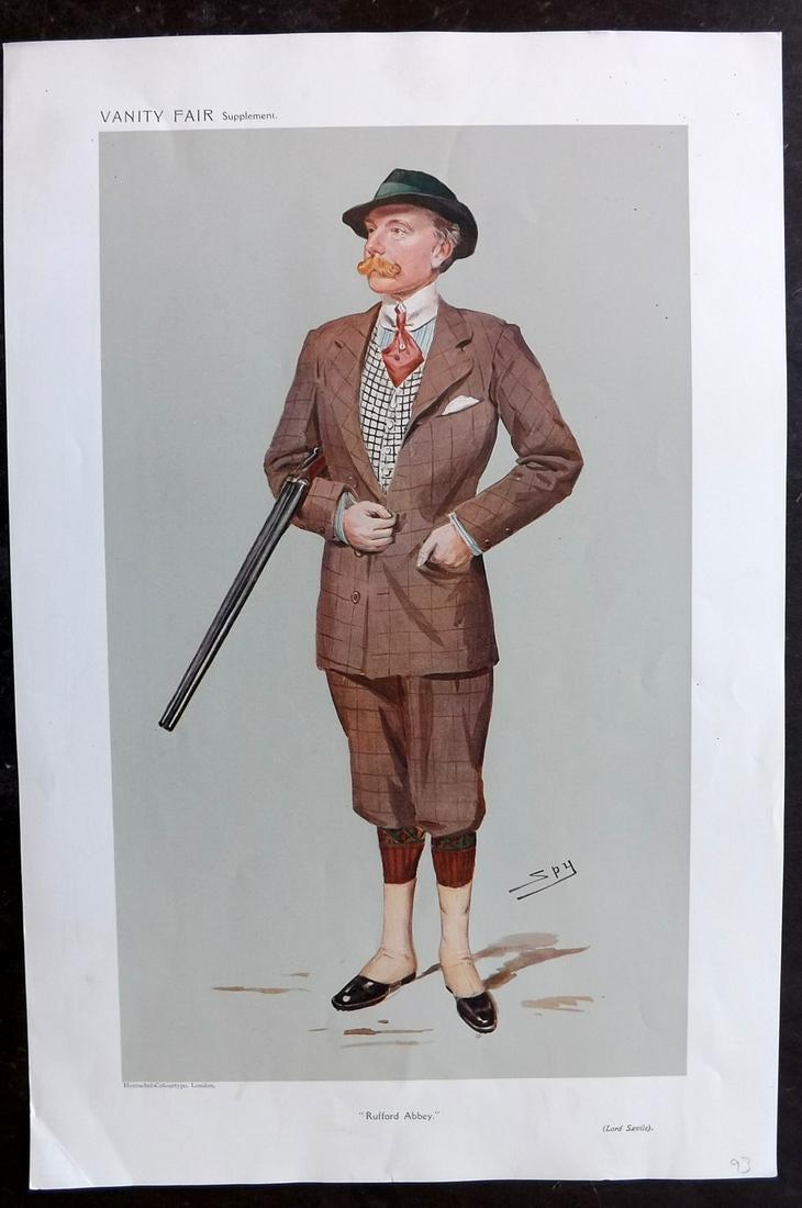 Vanity Fair Print 1908 Lord Saville, Game Hunter (1 of 1)