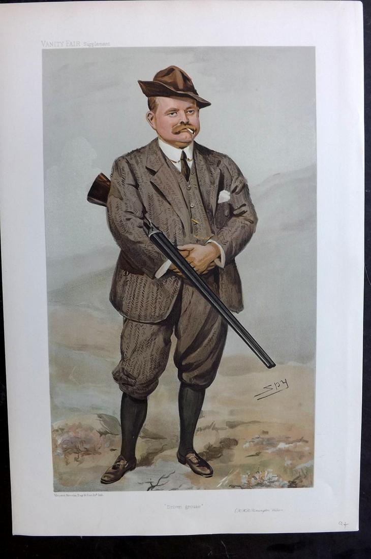 Vanity Fair Print 1905 Rimmington Wilson, Game Hunter: Chromolithograph Published 1869-1914, London for "Vanity Fair" Paper Size: 15 x 11 inch (38 x 28cm) Good Condition