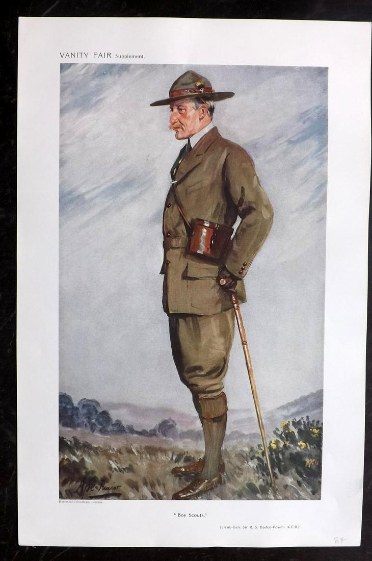 Vanity Fair Print 1911 Baden Powell, Boy Scouts (1 of 1)