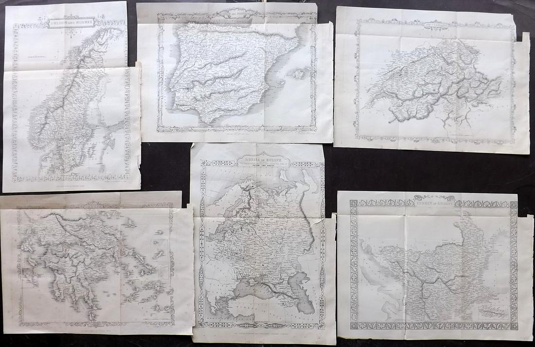 Rapkin, John 1860 Lot of 6 European Maps (1 of 2)