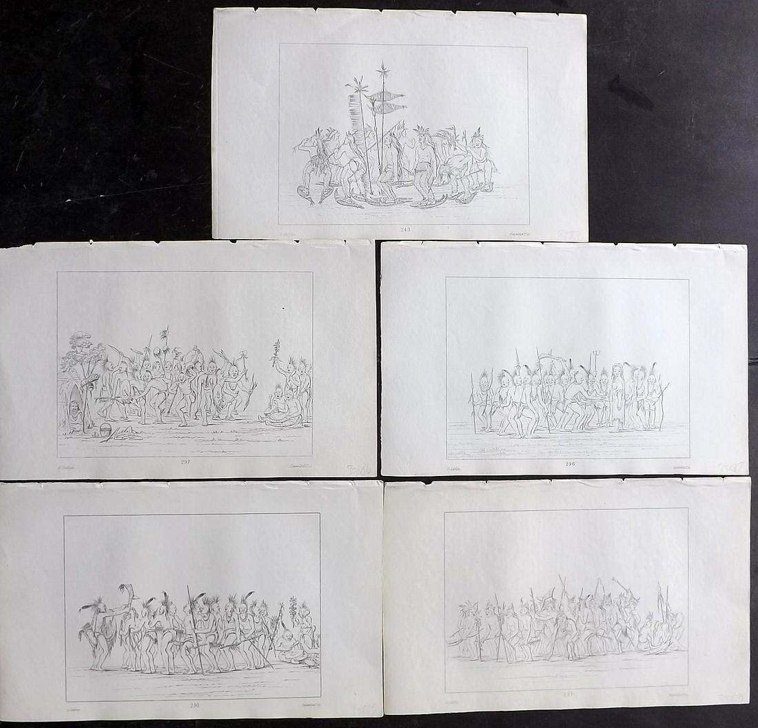 Catlin, George C1845 Lot 5 Native American Dance Prints (1 of 2)