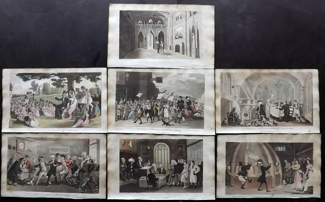 Rowlandson, Thomas 1820 Lot of 7 HC Dr. Syntax Prints (1 of 2)