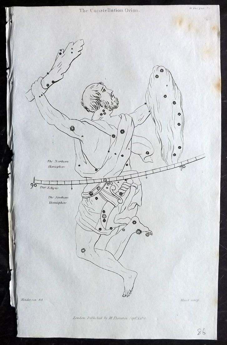 Thornton, Robert 1812 Celestial Print. Orion (1 of 2)